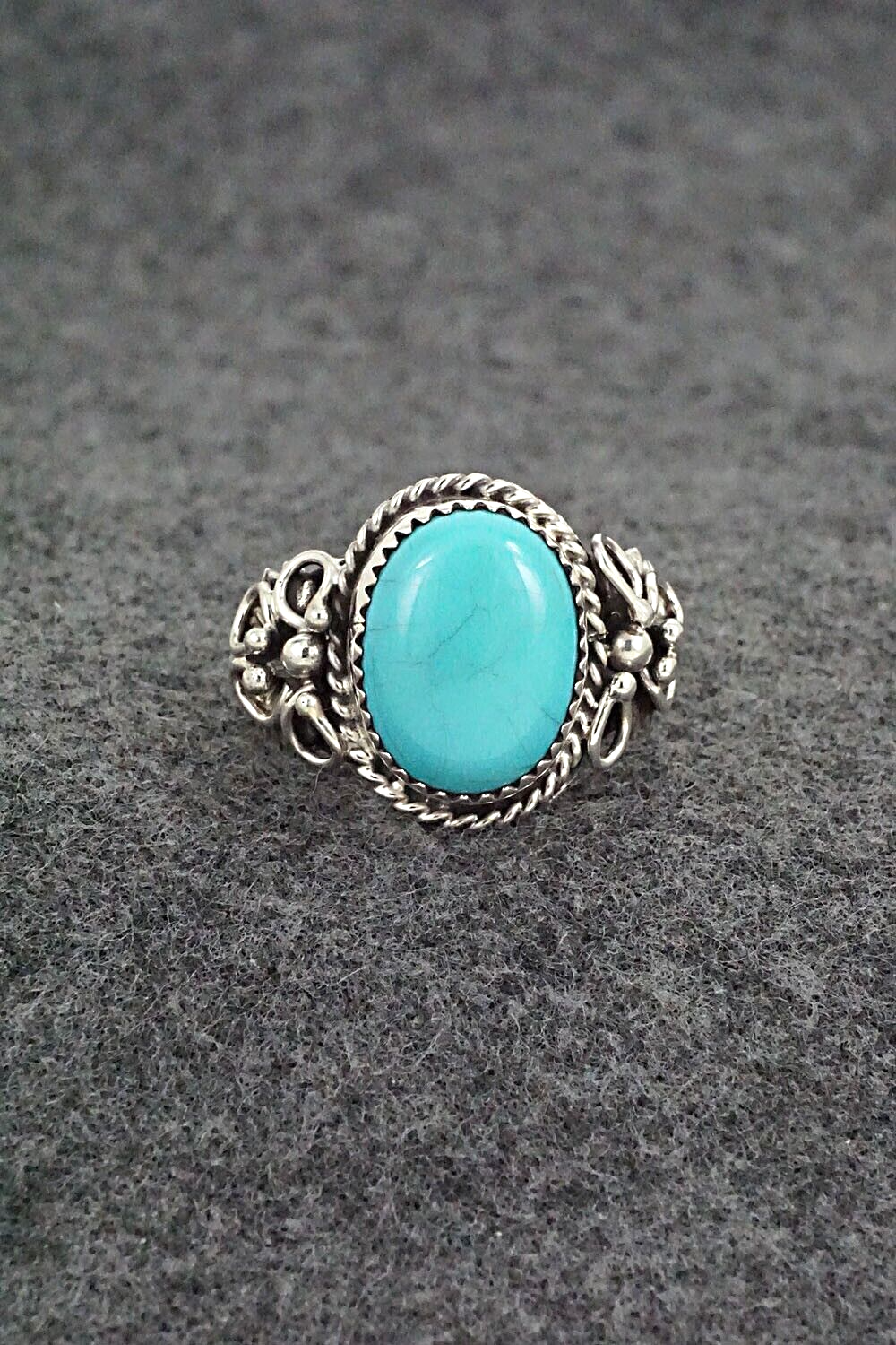 Turquoise & Sterling Silver Ring - Jeannette Saunders - Size 9.5