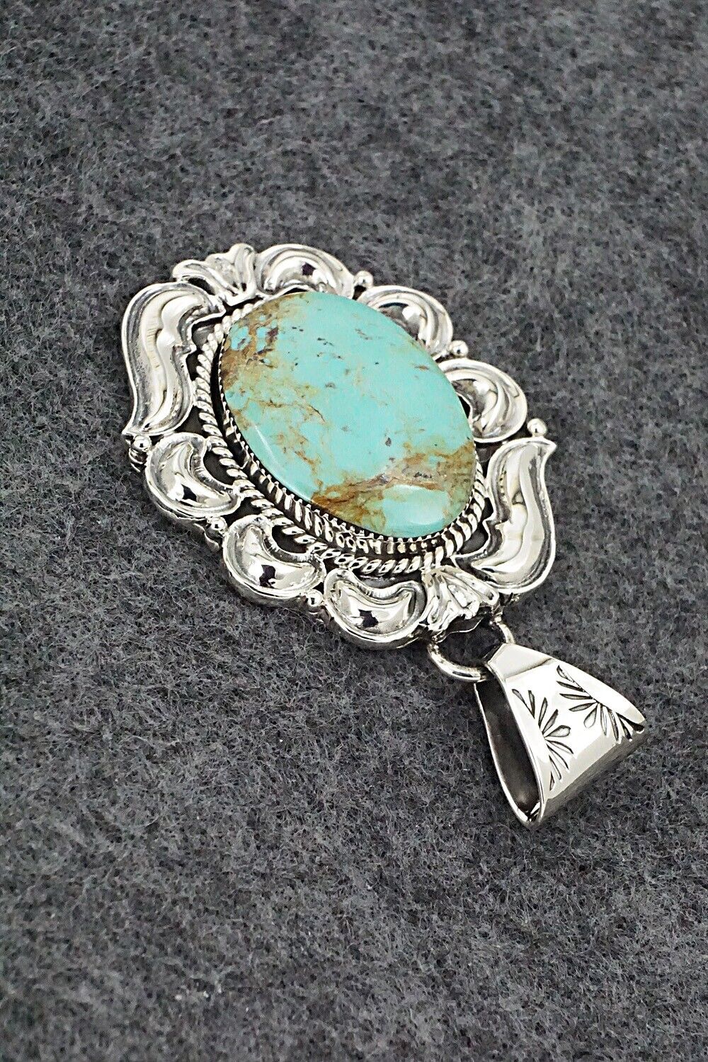 Turquoise & Sterling Silver Pendant - Harold Becenti