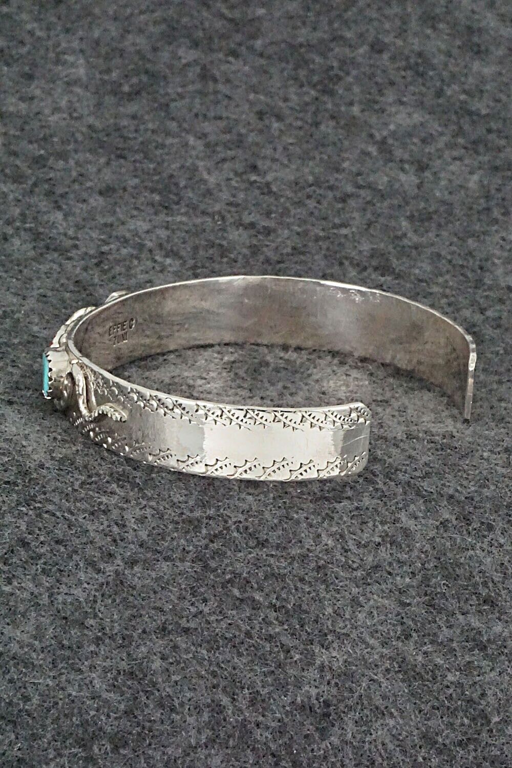 Turquoise, Coral & Sterling Silver Bracelet - Joy Calavaza