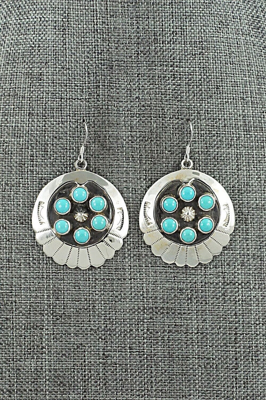 Turquoise & Sterling Silver Earrings - Kenny Lonjose