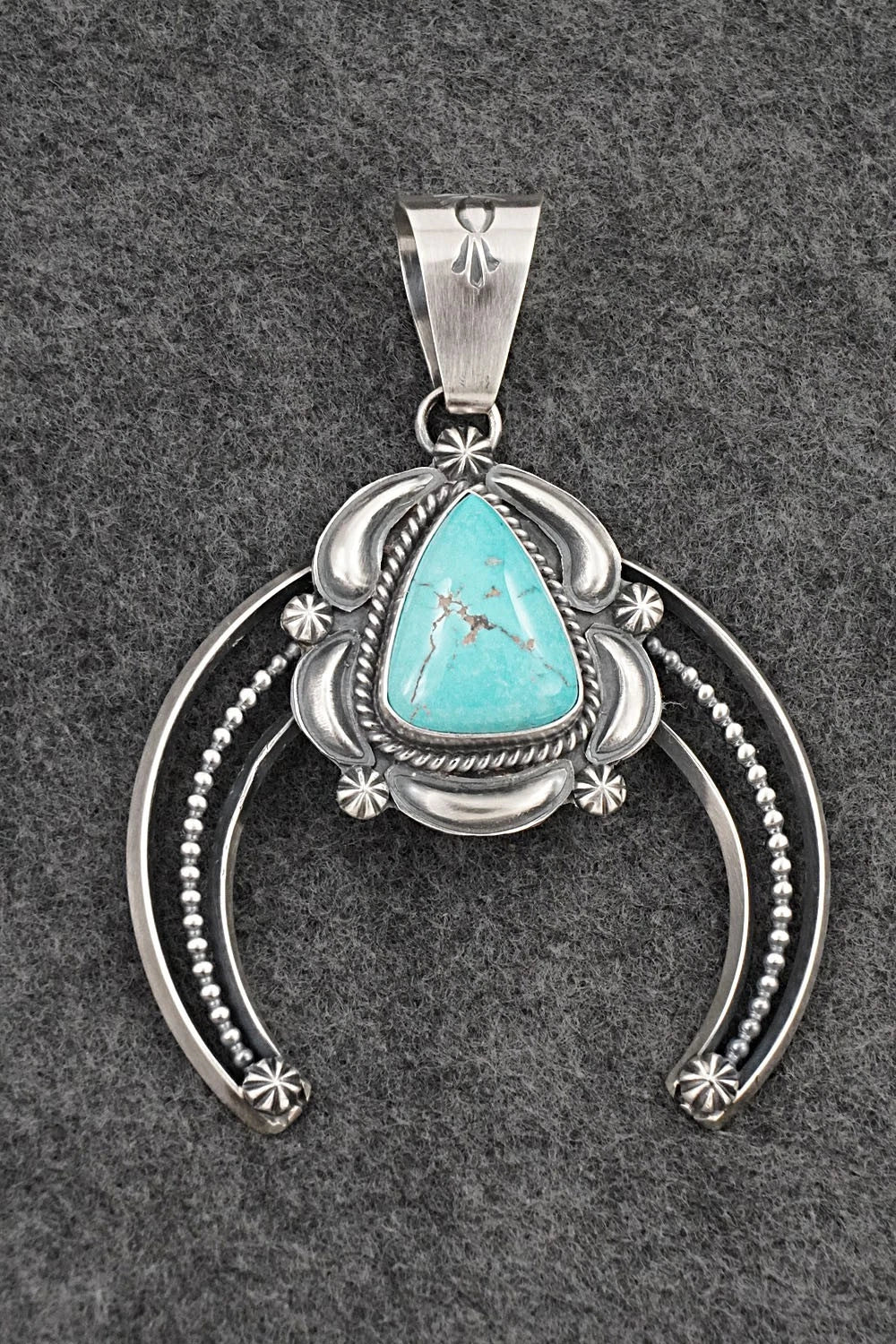 Turquoise & Sterling Silver Naja Pendant - Raymond Delgarito