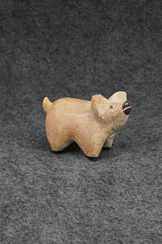 Pig Zuni Fetish Carving - Enrike Leekya