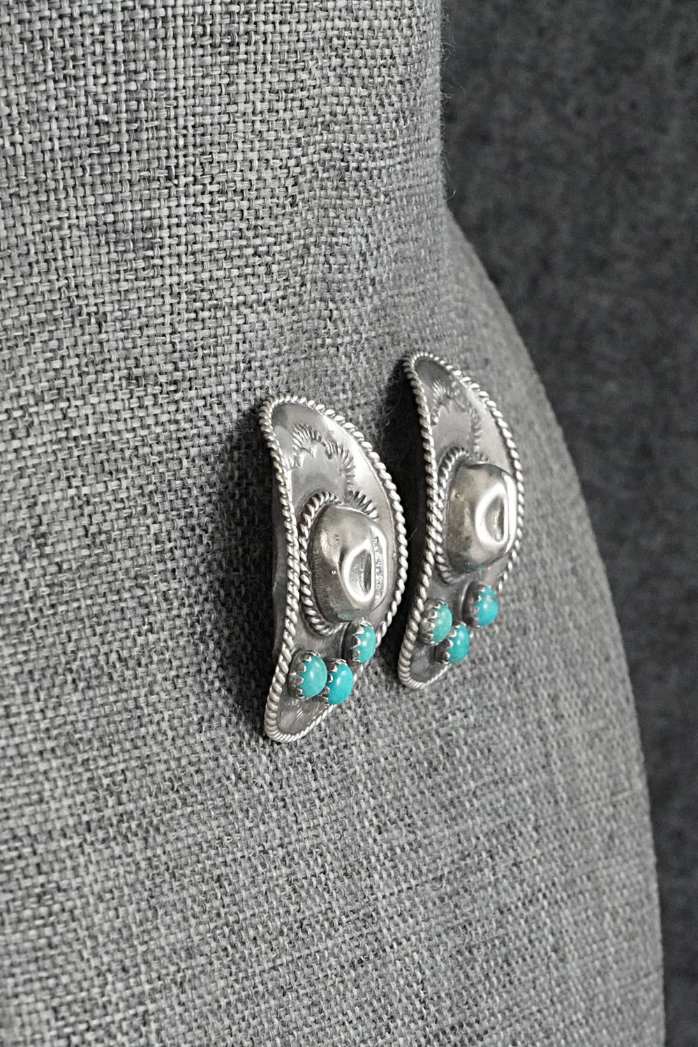 Turquoise & Sterling Silver Earrings - Bobby Platero