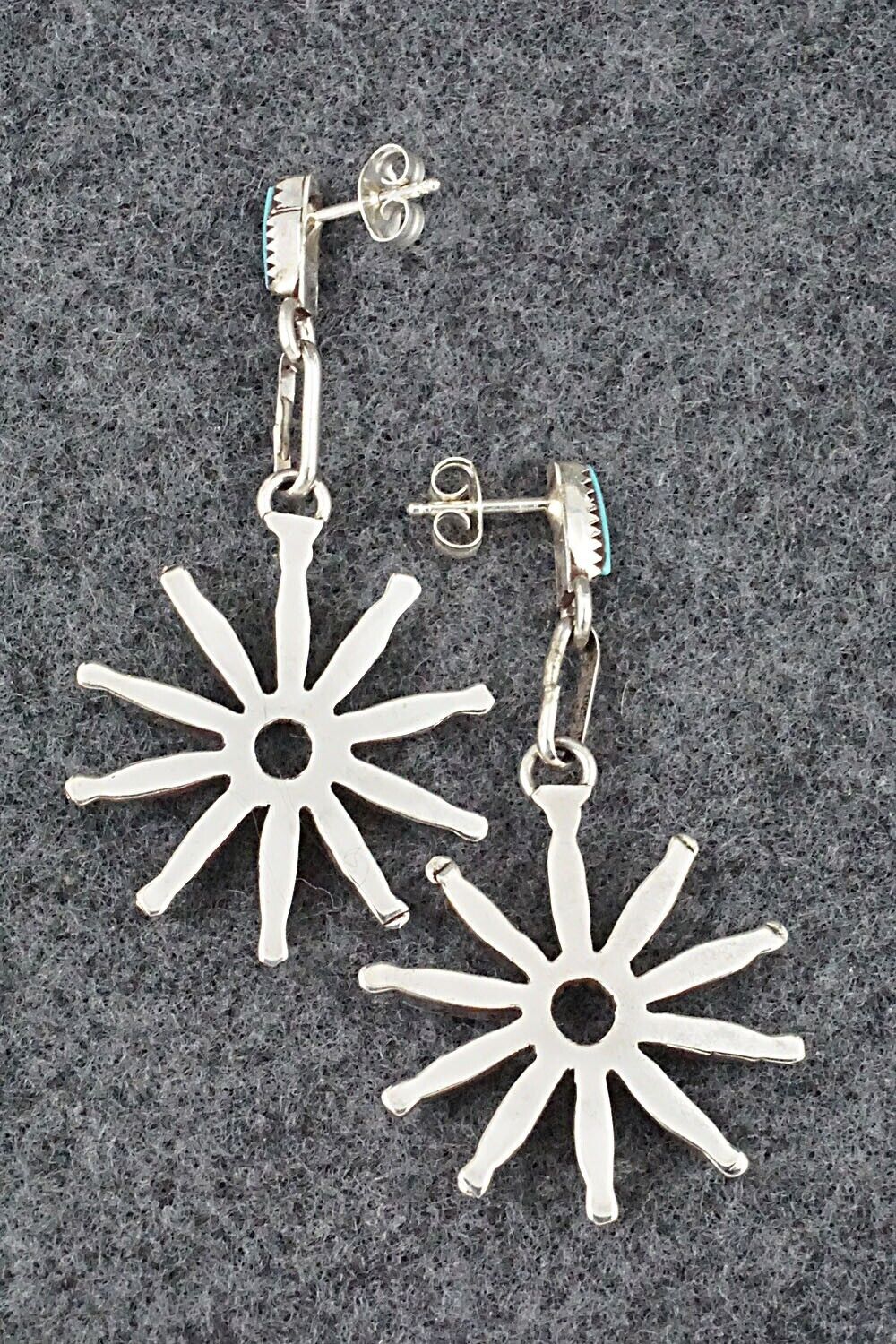 Turquoise & Sterling Silver Earrings - Yvette Kaamasee