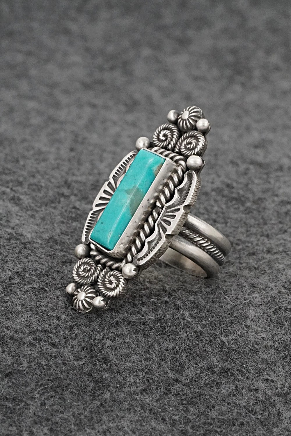 Turquoise & Sterling Silver Ring - Rosita Calladitto - Size 7