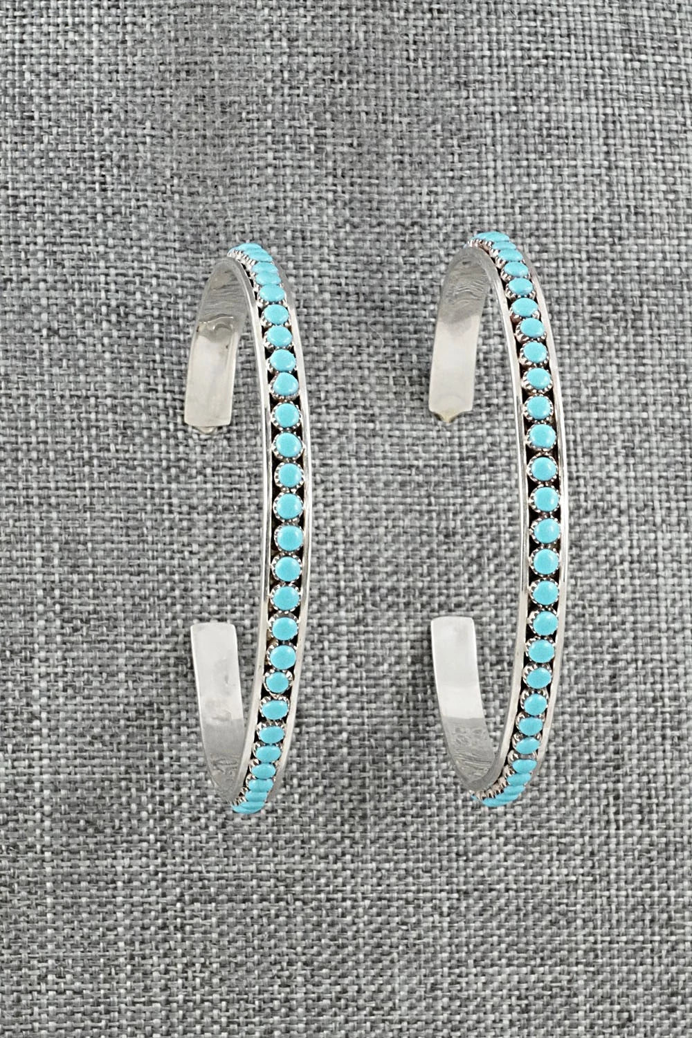 Turquoise & Sterling Silver Earrings - Lois Tzuni