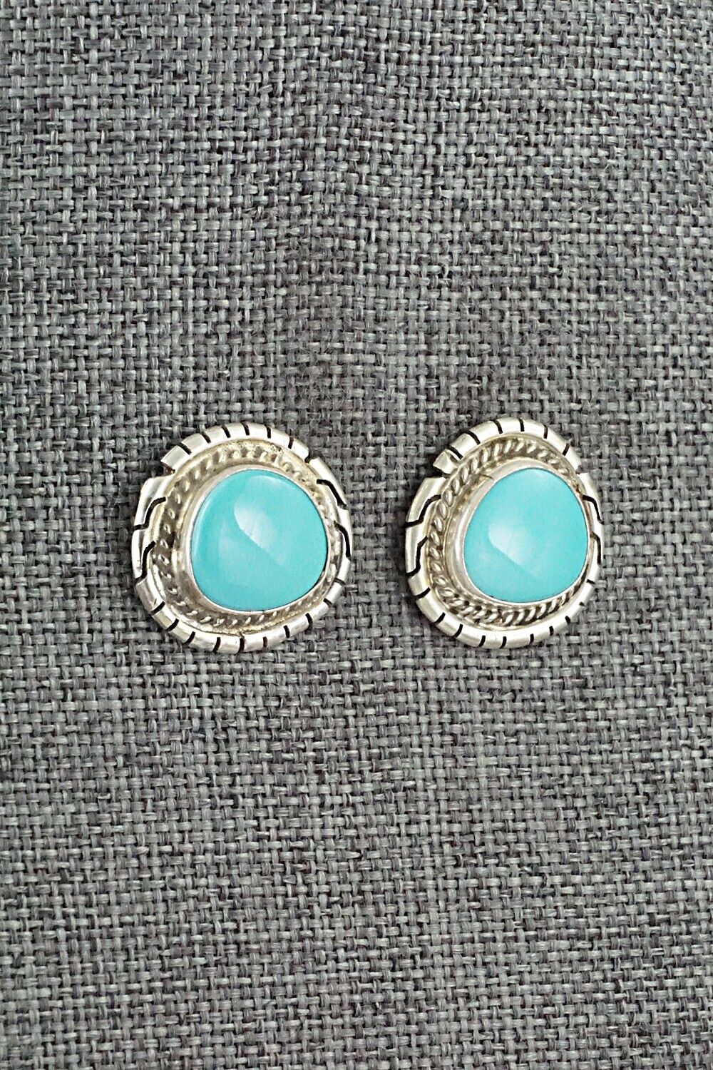 Turquoise & Sterling Silver Earrings - Peggy Skeets