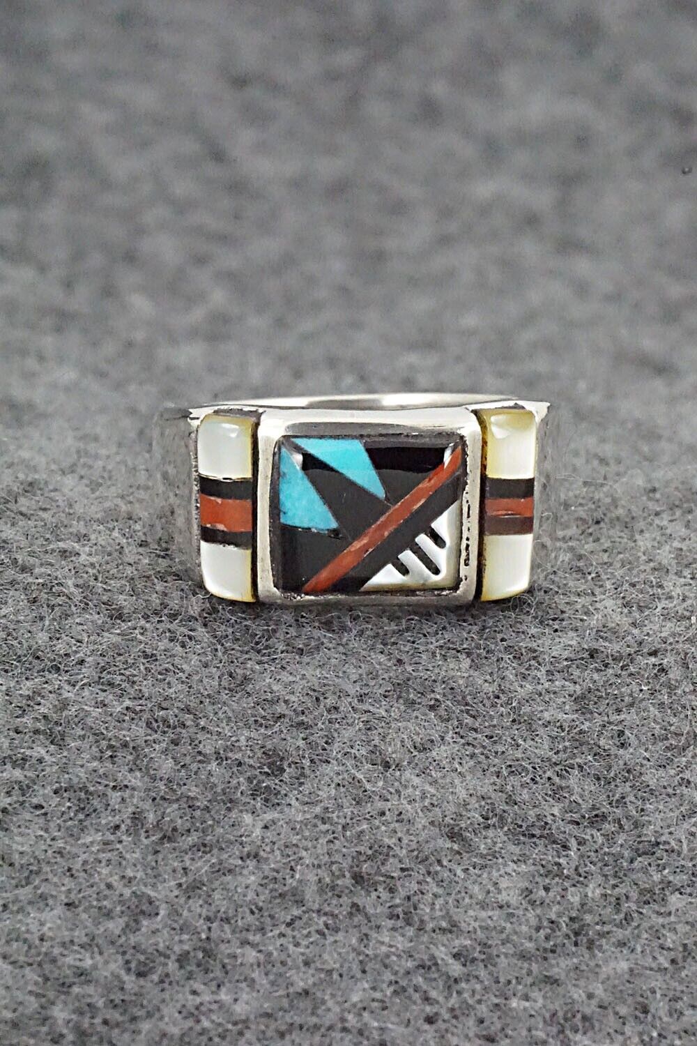 Multi Stone & Sterling Silver Ring - Leslie Lamy - Size 9.5