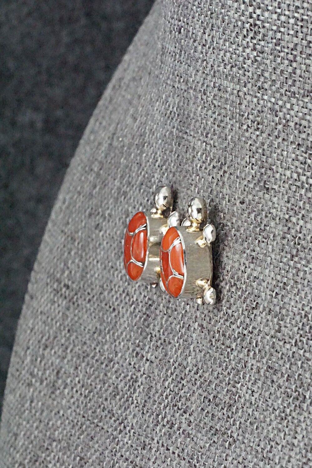 Coral & Sterling Silver Earrings - Amielda Peynetsa