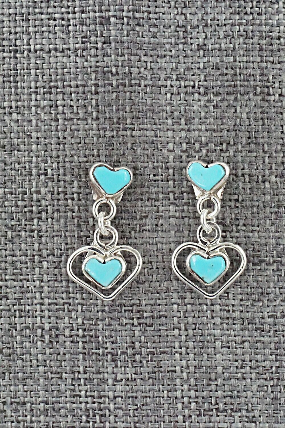 Turquoise & Sterling Silver Earrings - Kallen Kallestewa