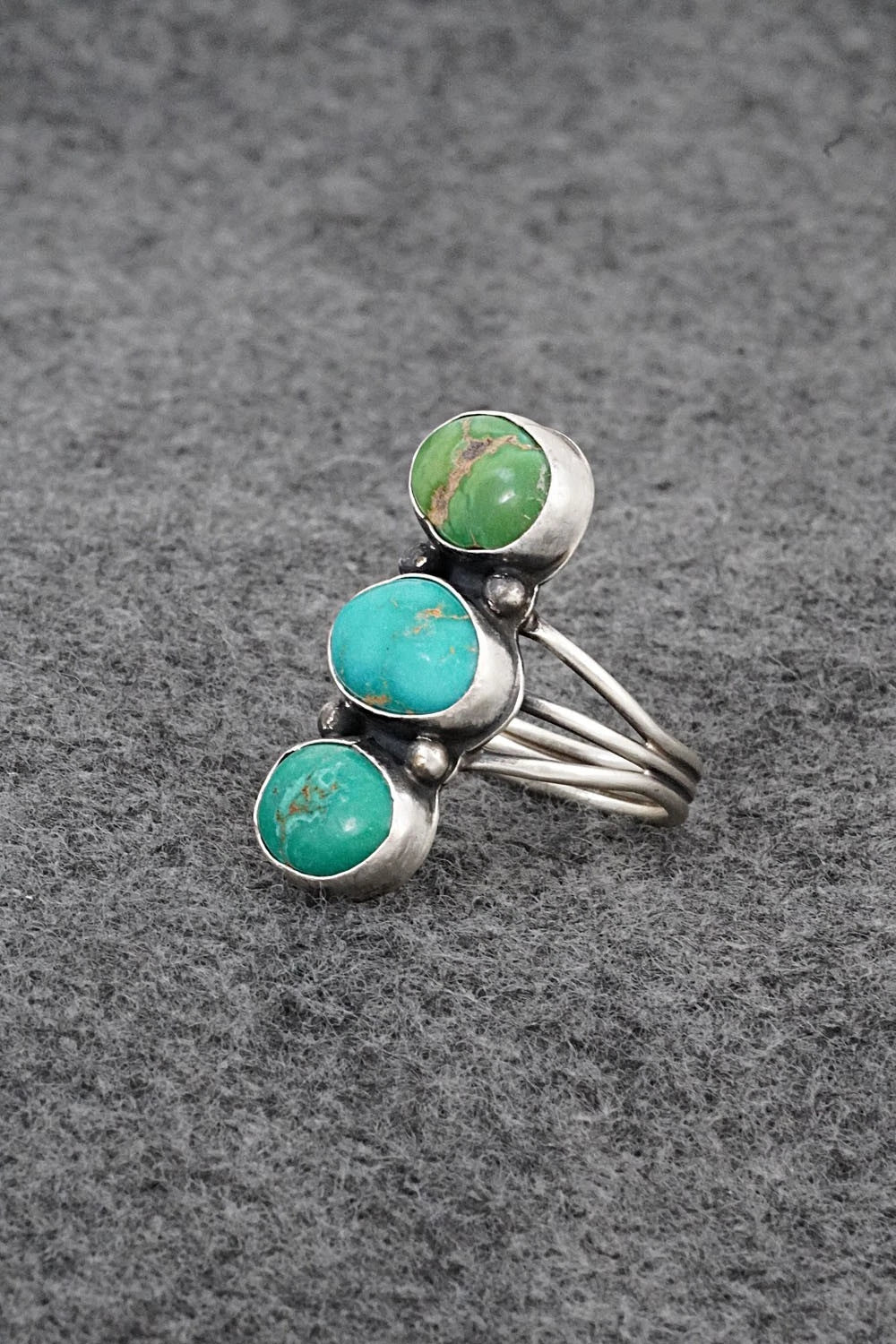 Turquoise & Sterling Silver Ring - Verley Betone - Size 8