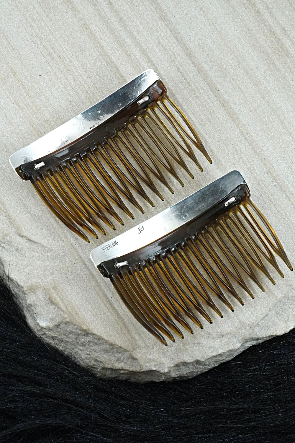 Turquoise & Sterling Silver Hair Combs - Jolene Begay