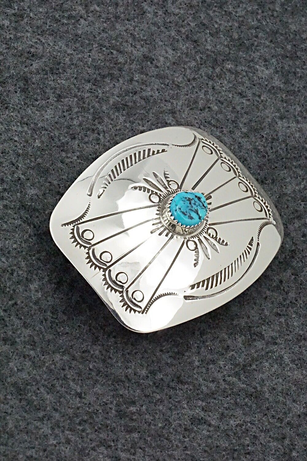 Turquoise & Sterling Silver Belt Buckle - Jolene Begay