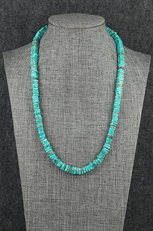 Turquoise & Sterling Silver Necklace 19" - Doreen Jake
