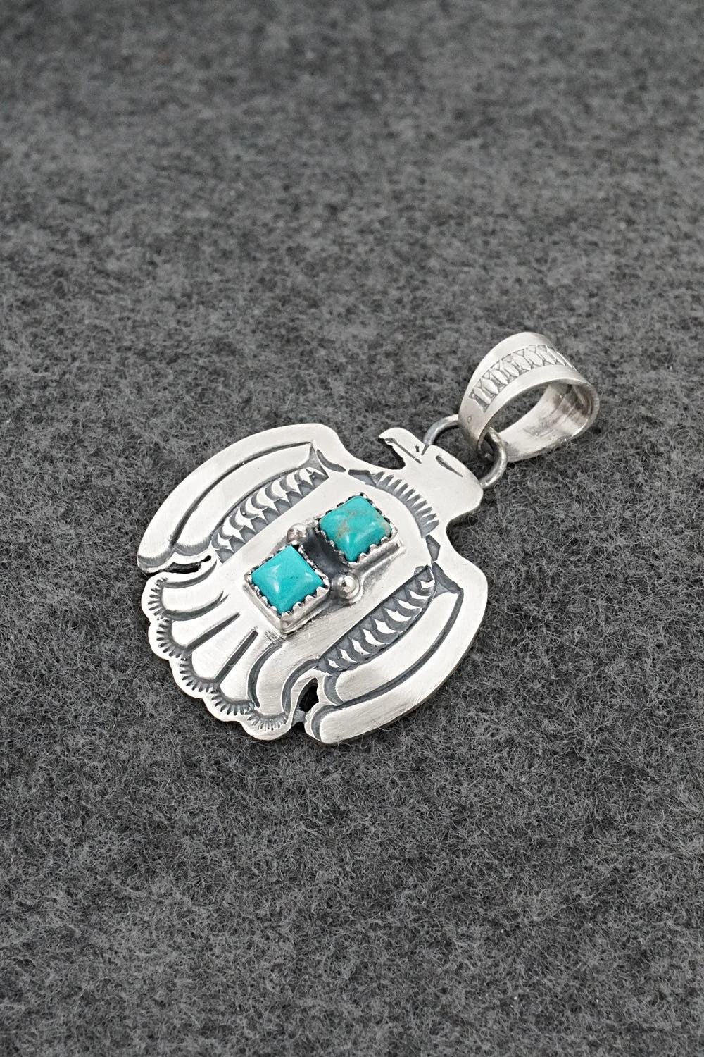 Turquoise & Sterling Silver Pendant - Robinson Martinez
