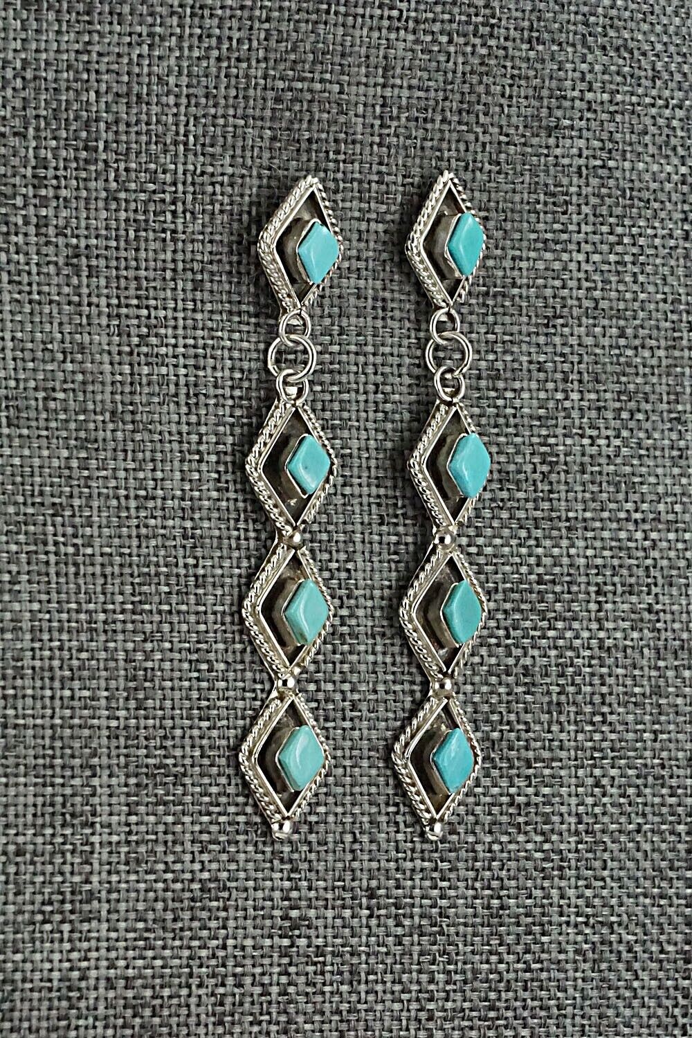 Turquoise & Sterling Silver Earrings - Priscilla Chavez