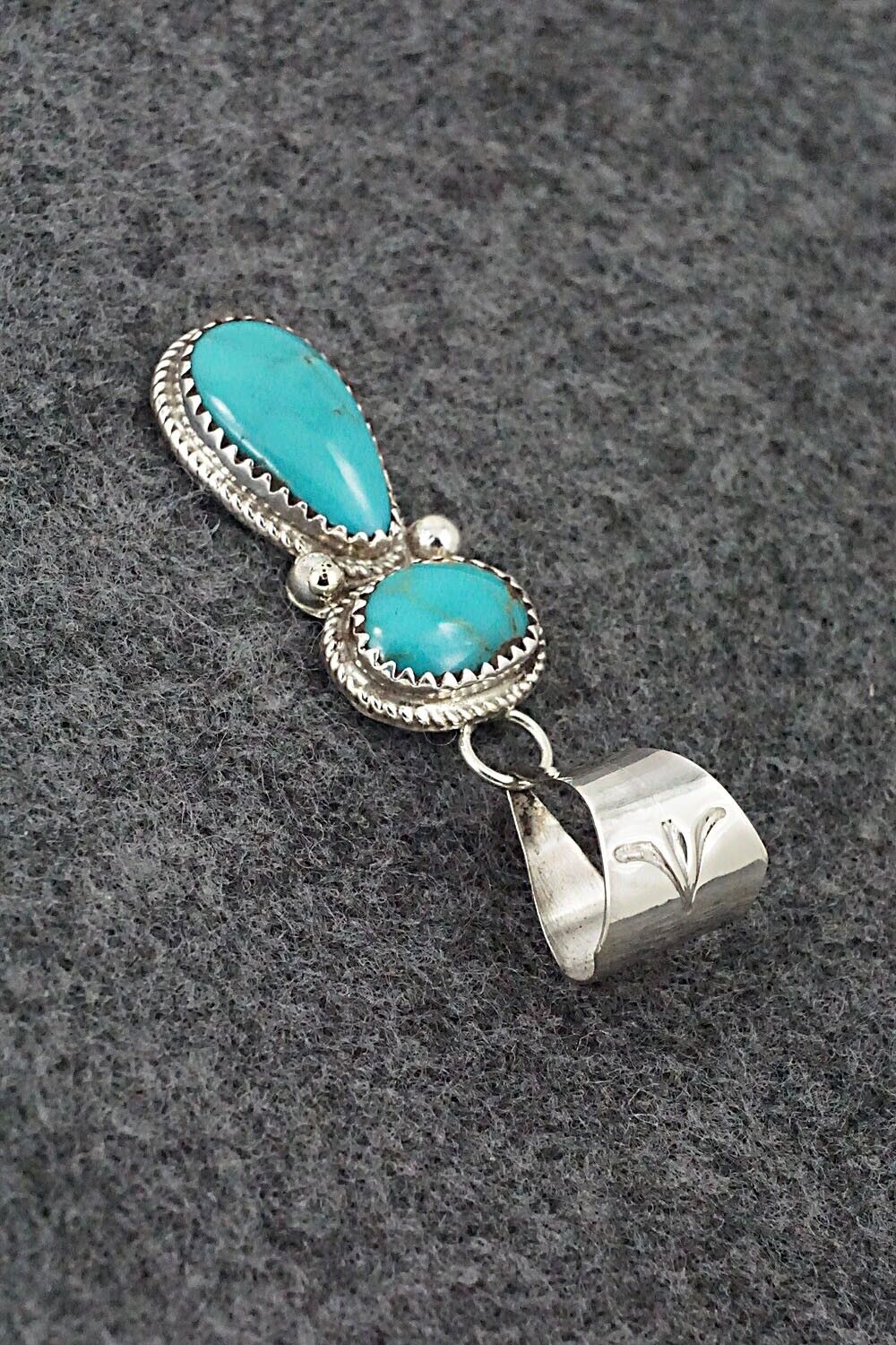 Turquoise & Sterling Silver Pendant - Ernest Hawthorne