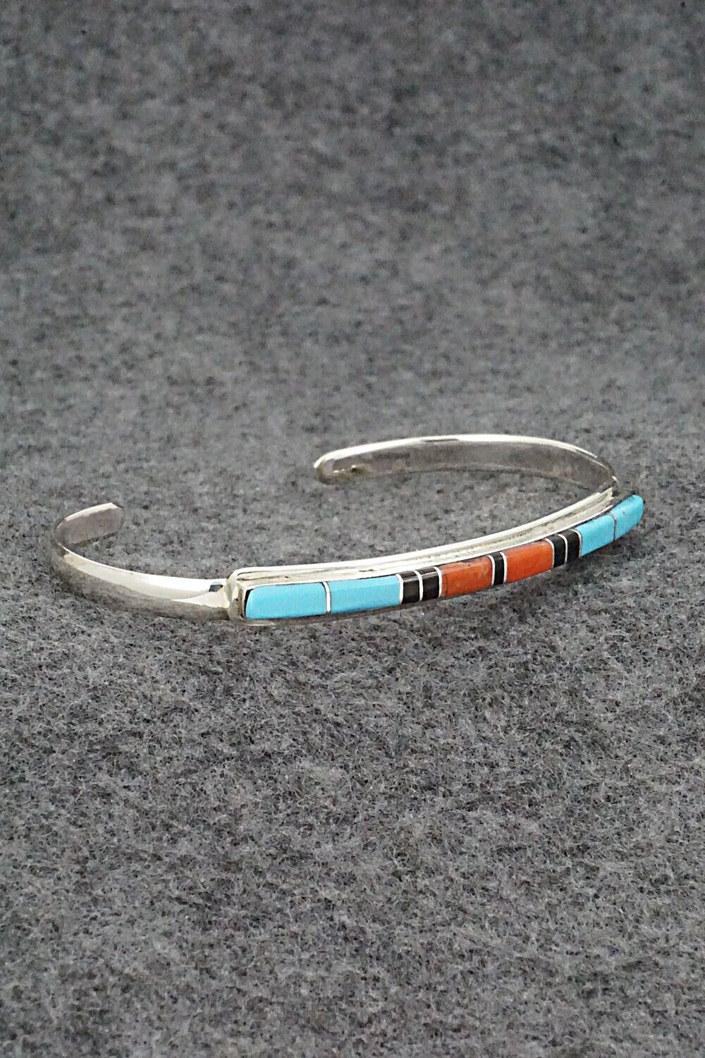 Multi Stone & Sterling Silver Inlay Bracelet - Roland Natachu