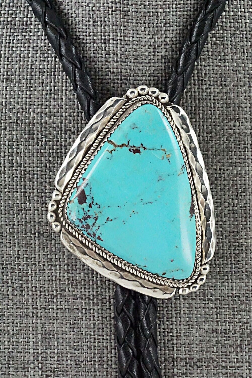 Turquoise & Sterling Silver Bolo Tie - Kenny Calavaza