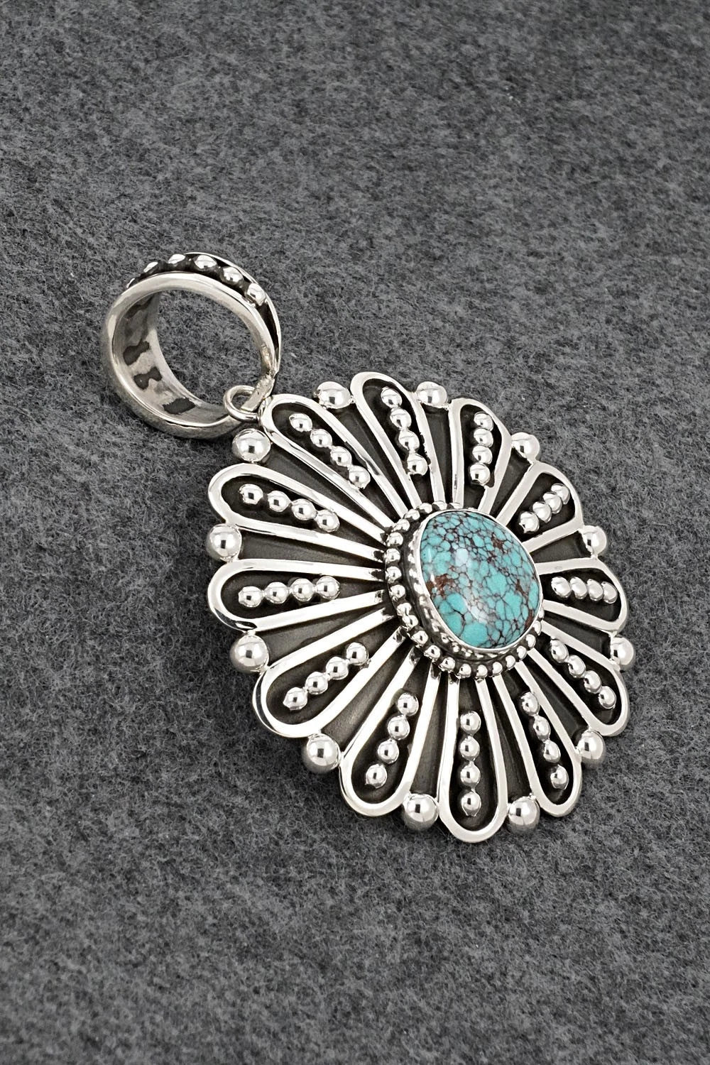 Turquoise and Sterling Silver Pendant - Jonathan Nez