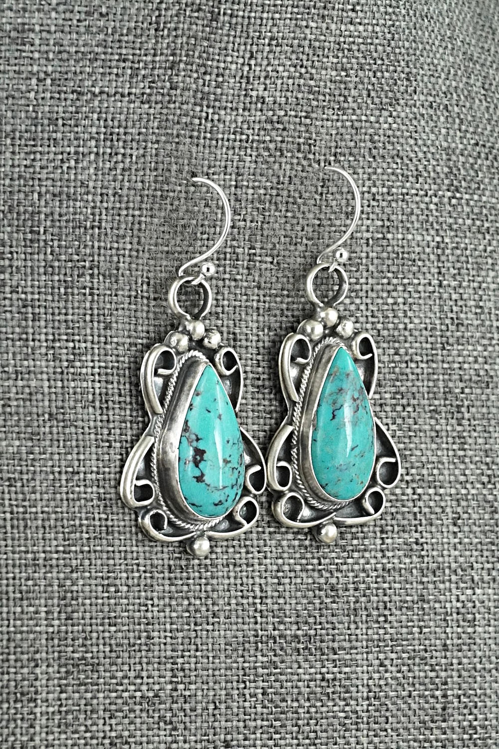 Turquoise & Sterling Silver Earrings - Kobe Martinez