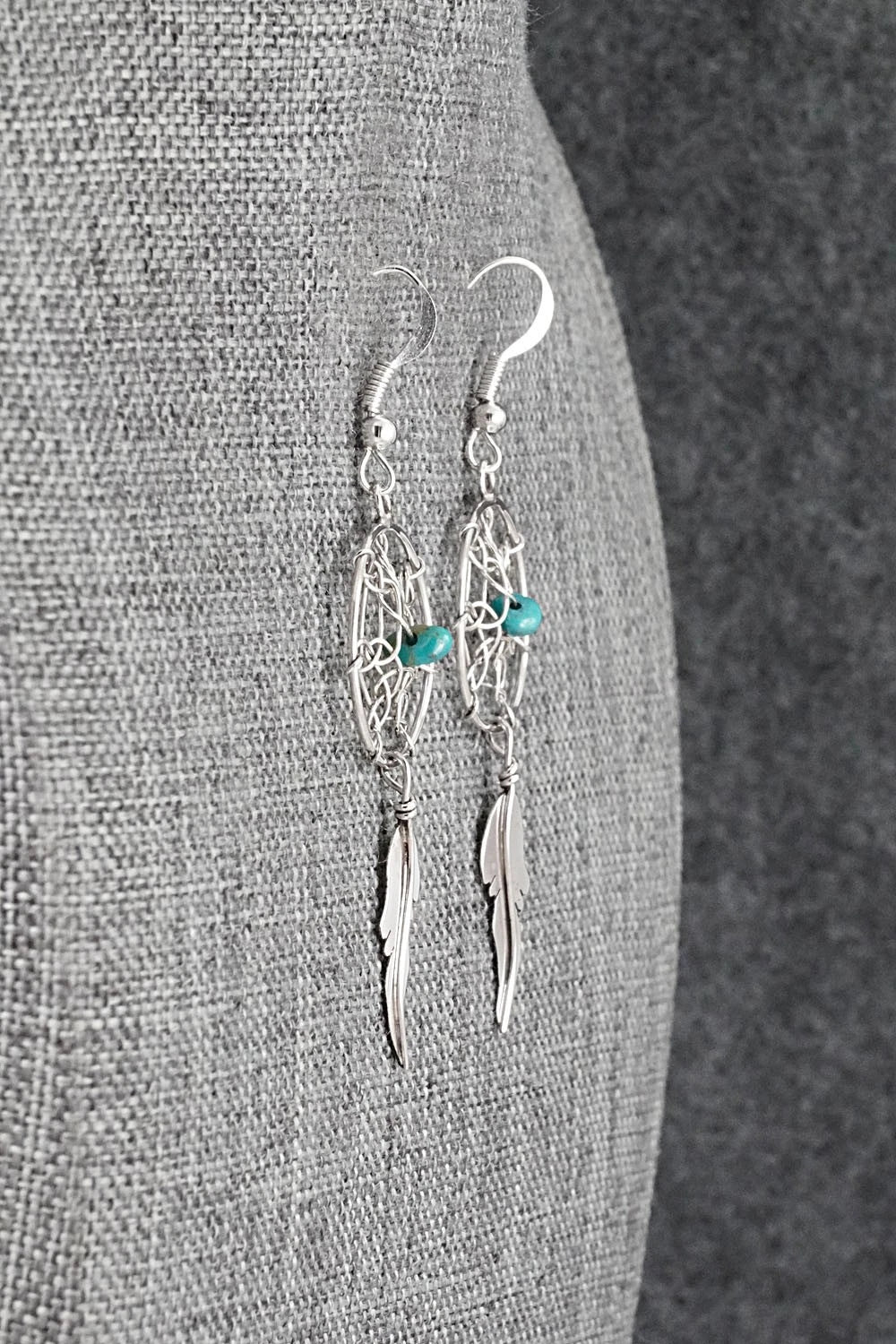 Turquoise & Sterling Silver Earrings - Lorenzo Arviso