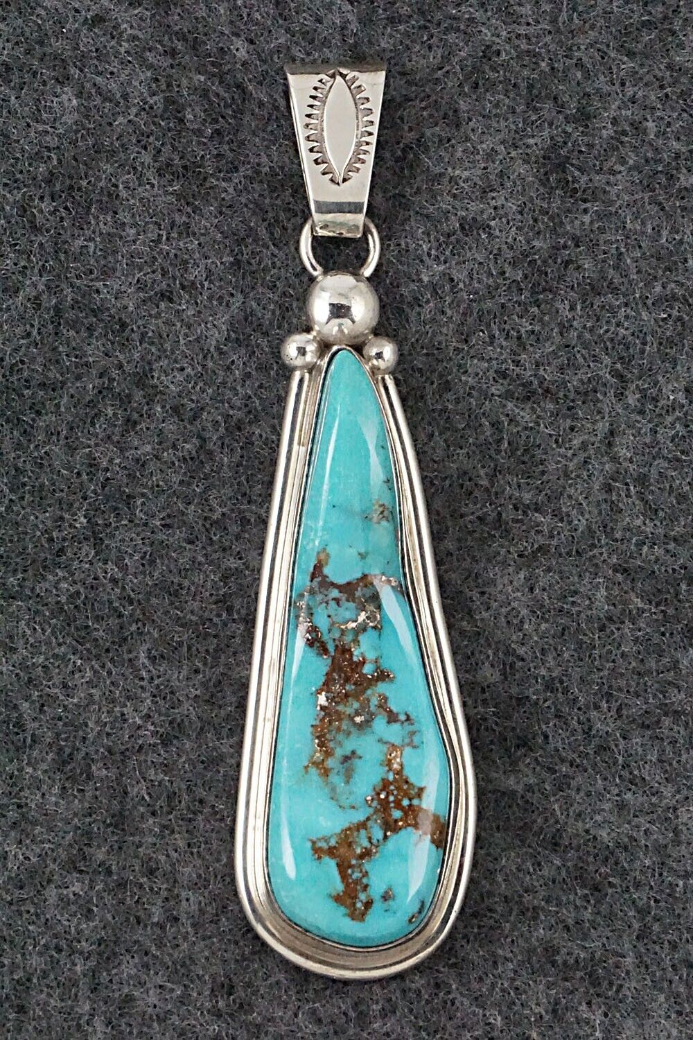 Sterling outlet Silver Eskimo Turquoise Pendant