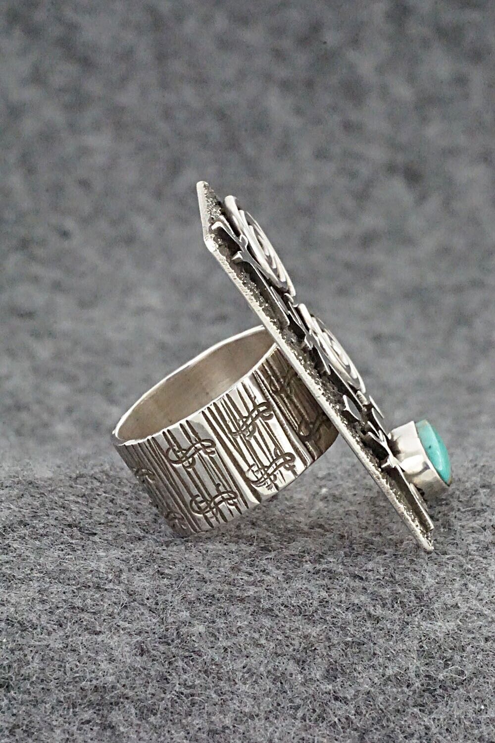 Turquoise & Sterling Silver Ring - Alex Sanchez - Size 7.5
