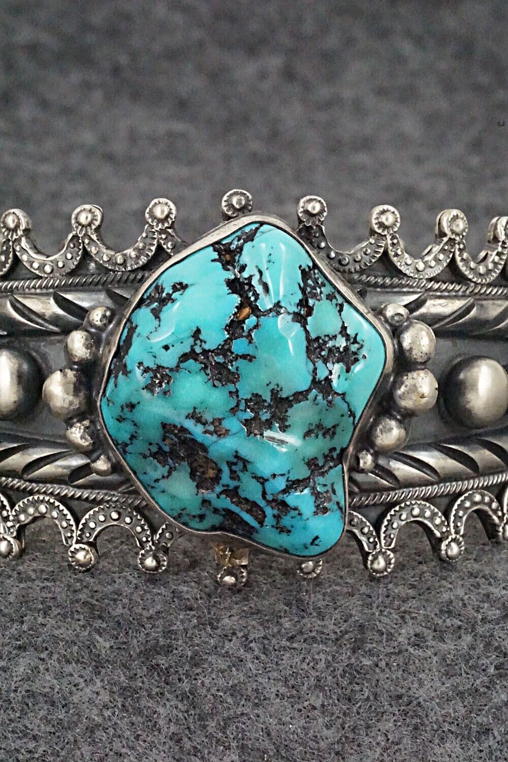 Turquoise and Sterling Silver Bracelet - Wallace Yazzie Jr.