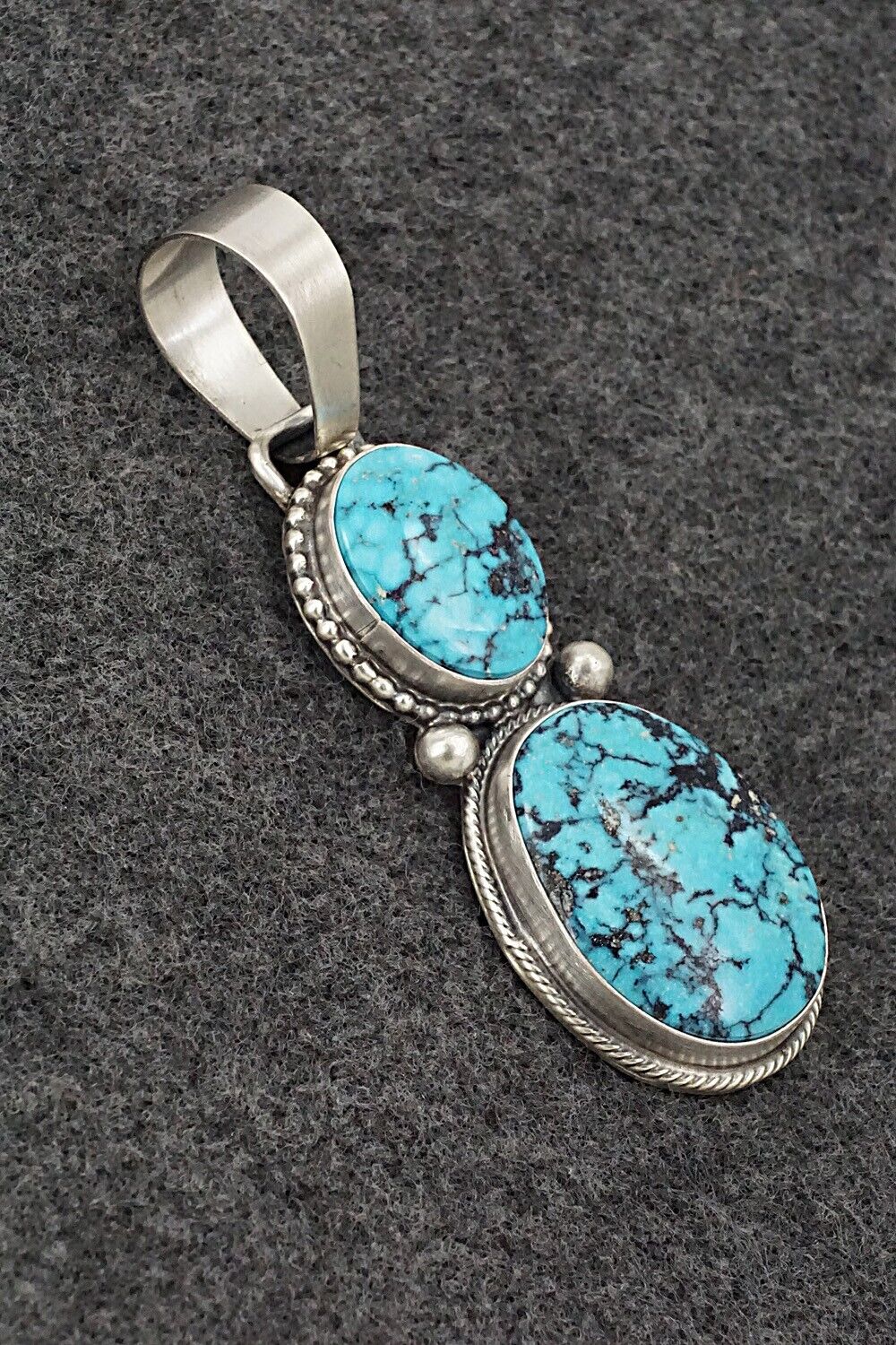 Turquoise & Sterling Silver Pendant - Bobby Johnson