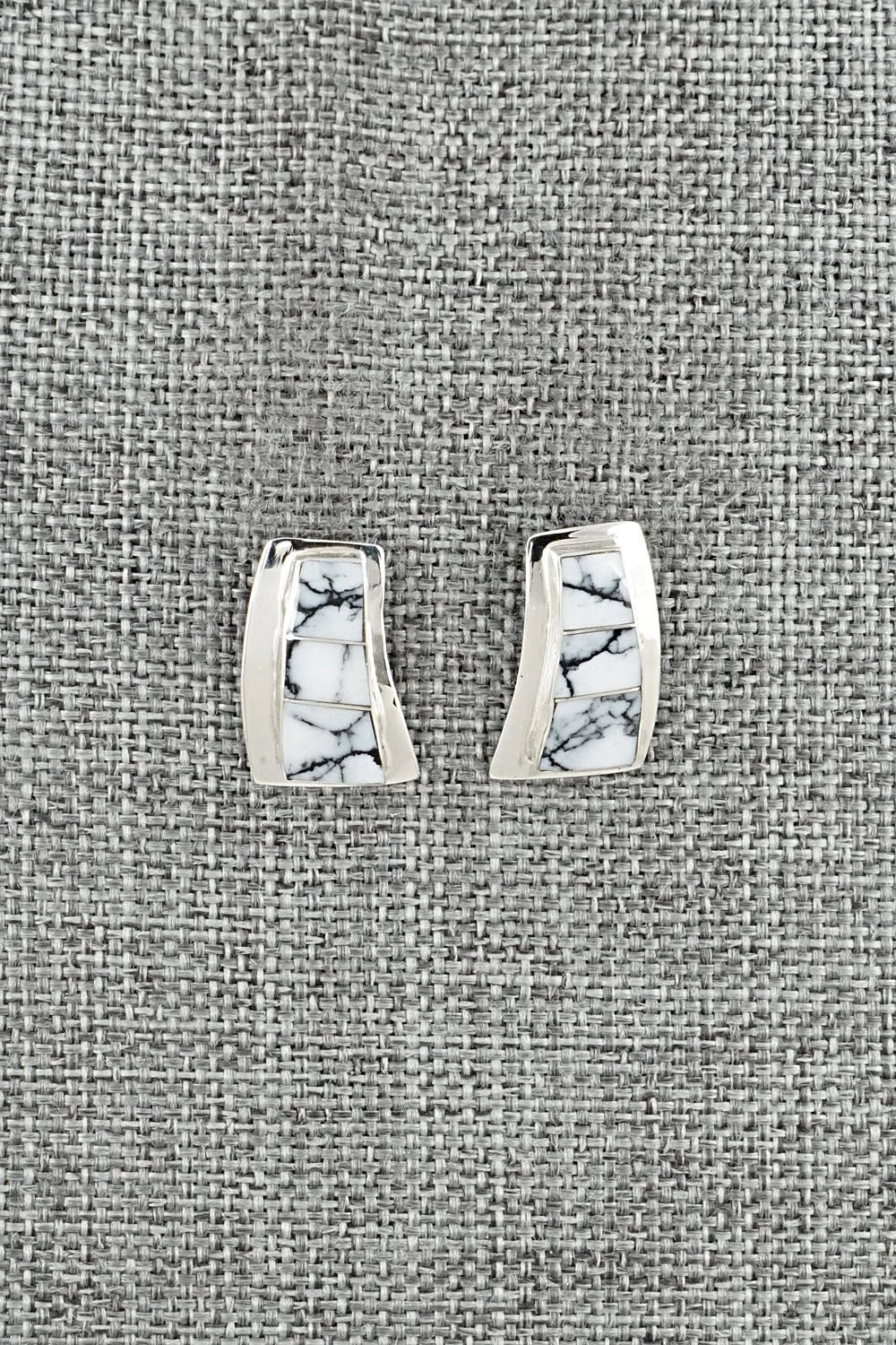 White Buffalo & Sterling Silver Earrings - Nathaniel Johnson