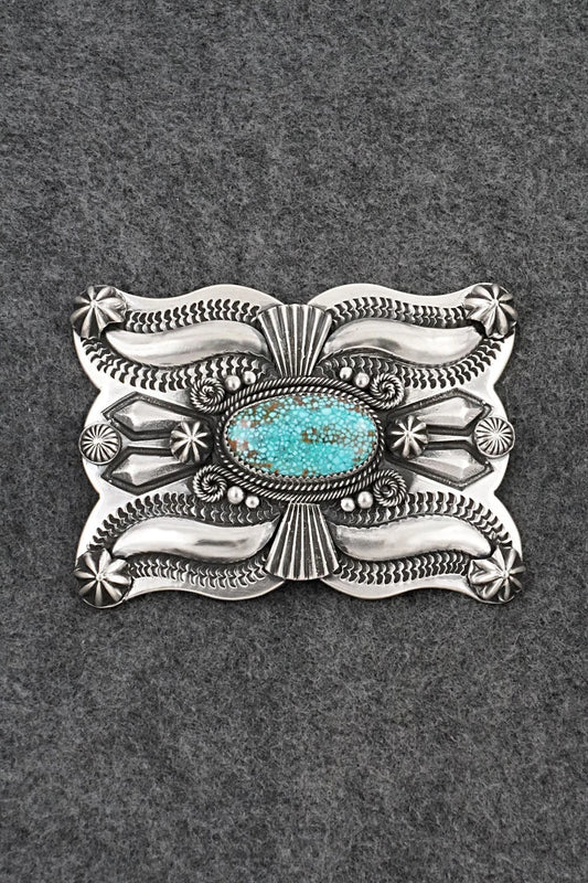 Turquoise & Sterling Silver Belt Buckle - Delbert Gordon