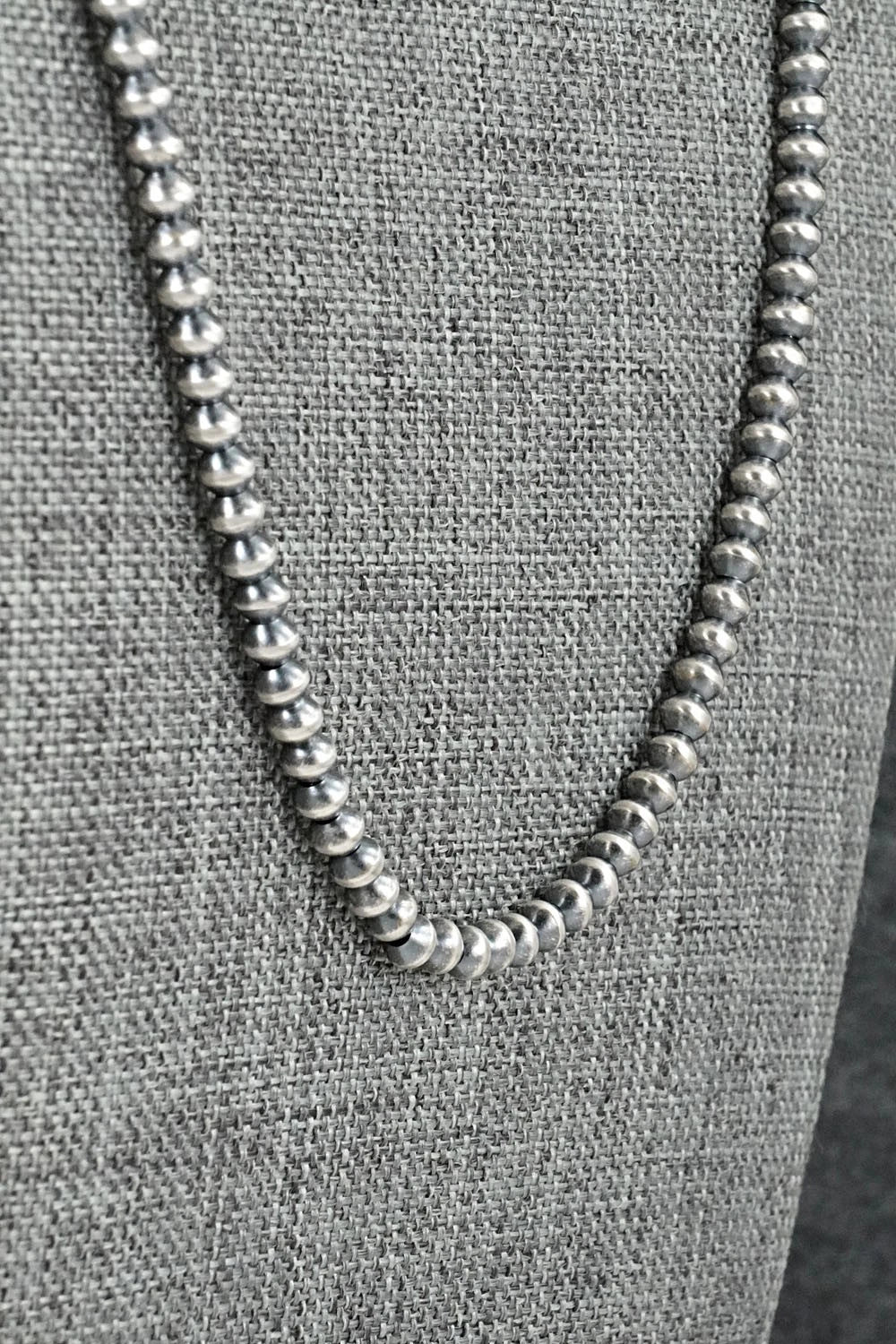 Sterling Silver Navajo Pearl Necklace 14" - Dorinda Mariano
