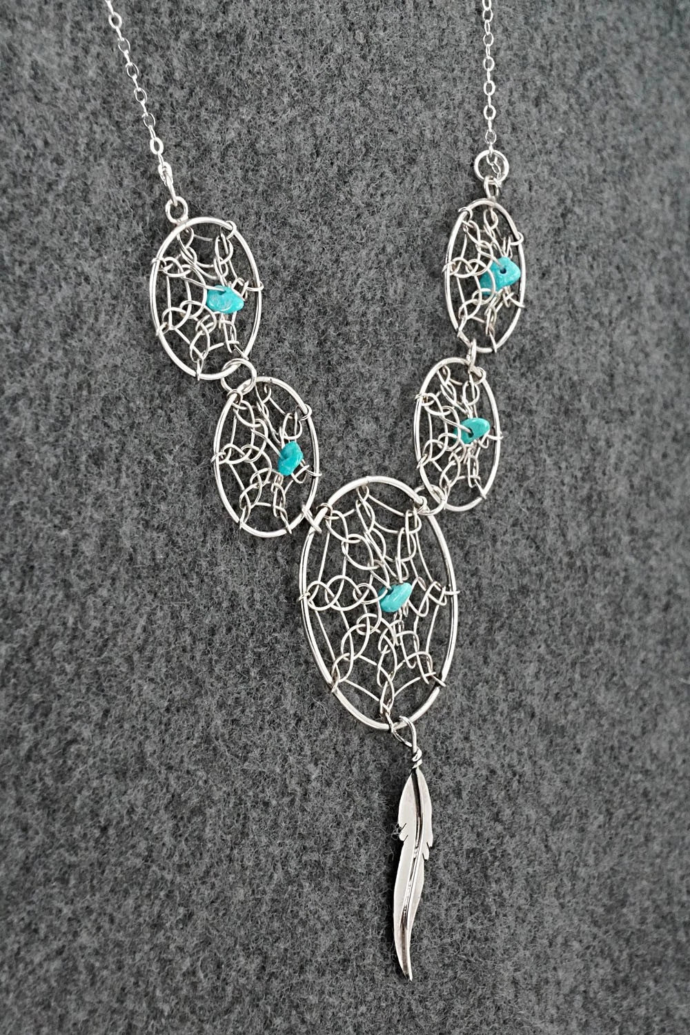 Turquoise & Sterling Silver Necklace - Lorenzo Arviso
