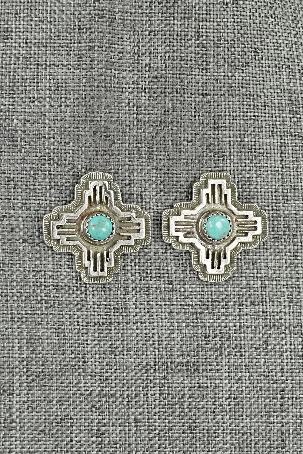 Turquoise & Sterling Silver Earrings - Robinson Martinez