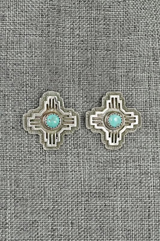 Turquoise & Sterling Silver Earrings - Robinson Martinez