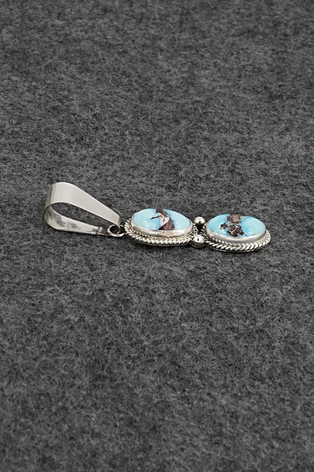 Turquoise & Sterling Silver Pendant - Eugene Gruber