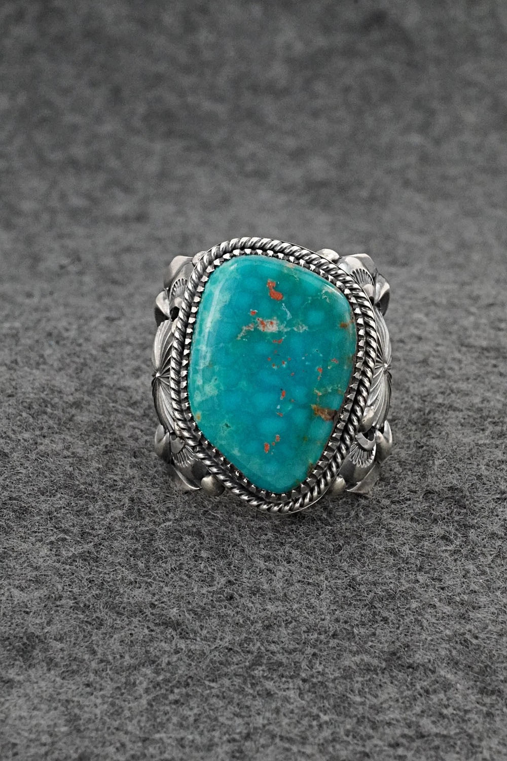Turquoise & Sterling Silver Ring - Delbert Gordon - Size 13