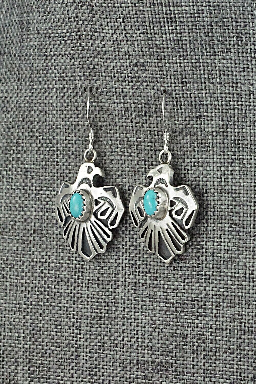 Turquoise & Sterling Silver Earrings - Kenny Lonjose