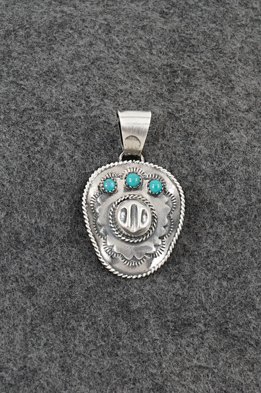 Turquoise & Sterling Silver Pendant - Bobby Platero
