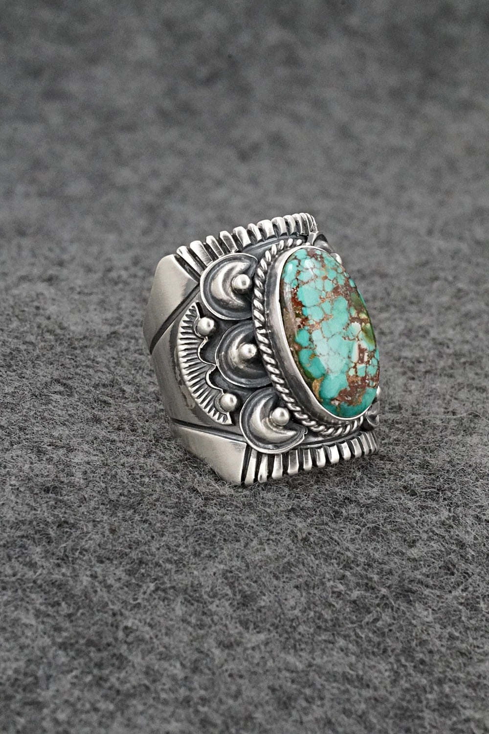 Turquoise & Sterling Silver Ring - Derrick Gordon - Size 8