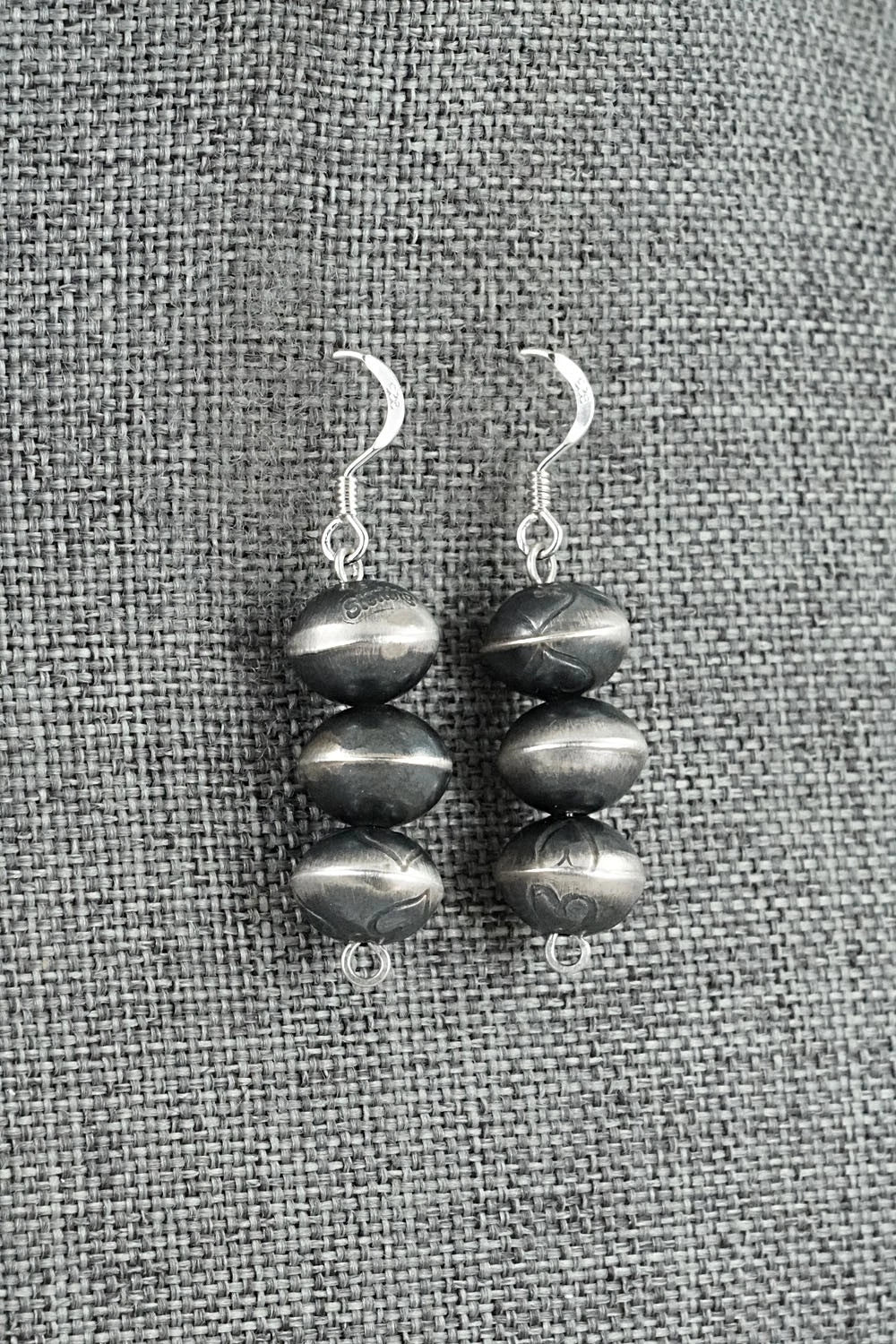 Sterling Silver Navajo Pearl Earrings - Crystal Haley