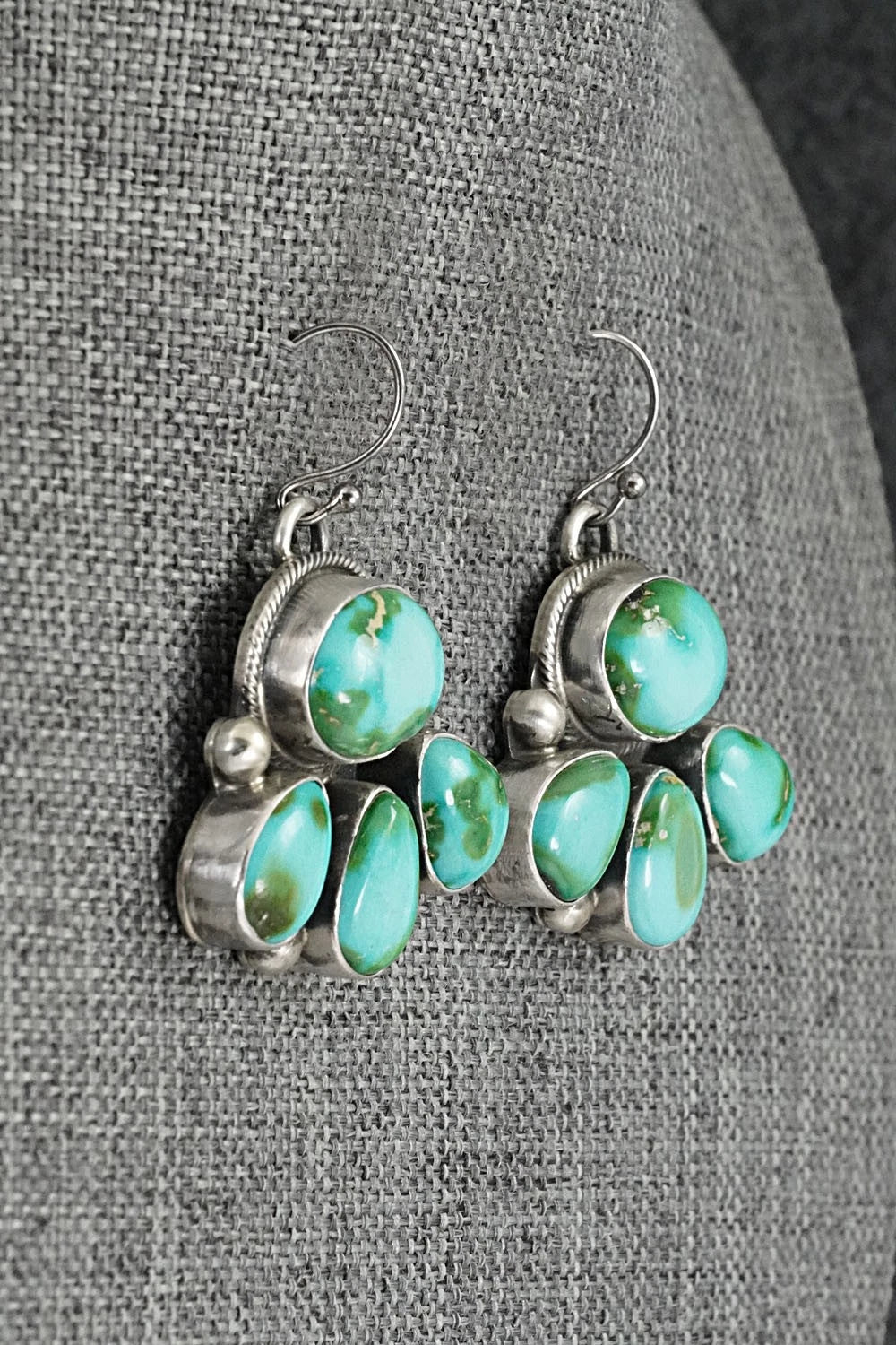 Turquoise & Sterling Silver Necklace and Earrings Set - Kathleen Livingston