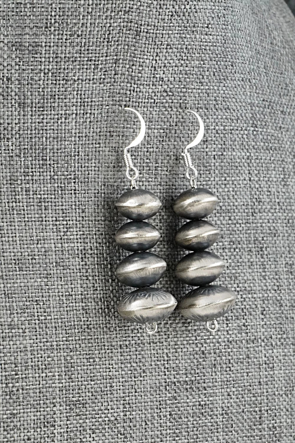 Sterling Silver Navajo Pearl Earrings - Angeline Miller