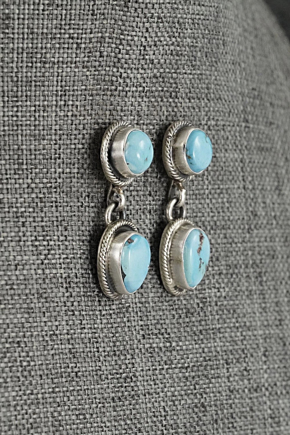 Turquoise & Sterling Silver Necklace and Earrings Set - Kathleen Livingston