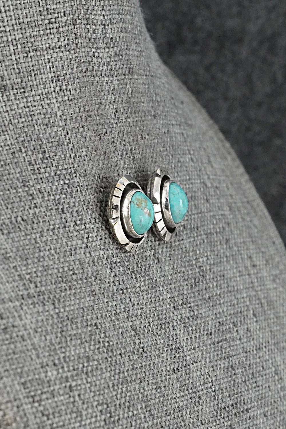 Turquoise & Sterling Silver Earrings - Amos Begay