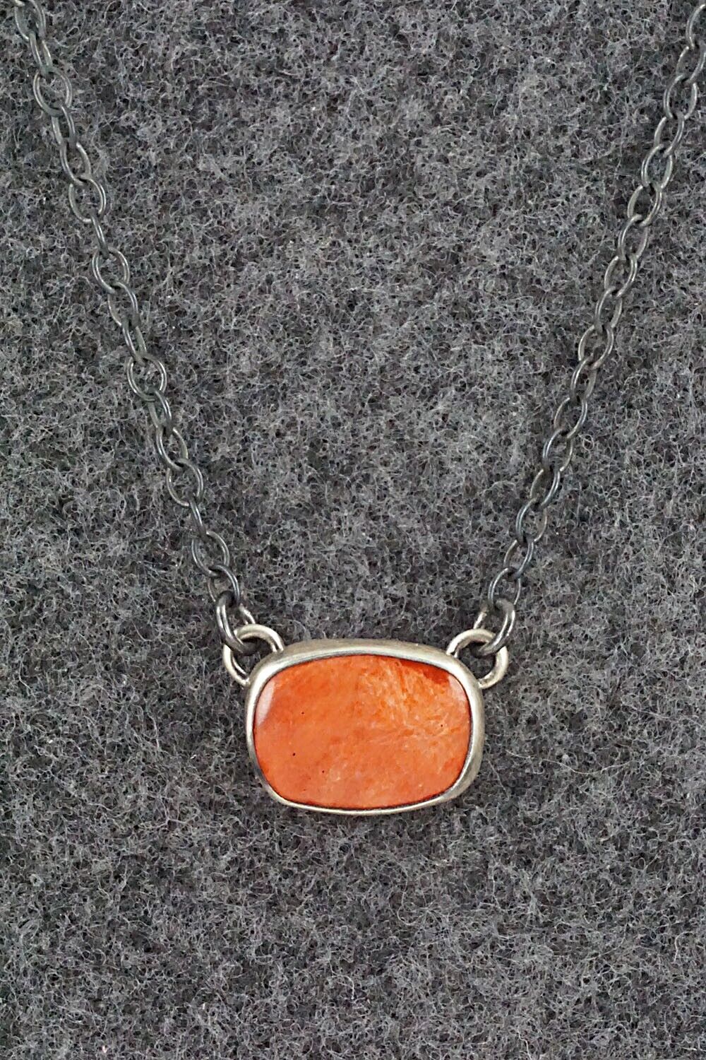 Spiny Oyster & Sterling Silver Necklace - Bernyse Chavez