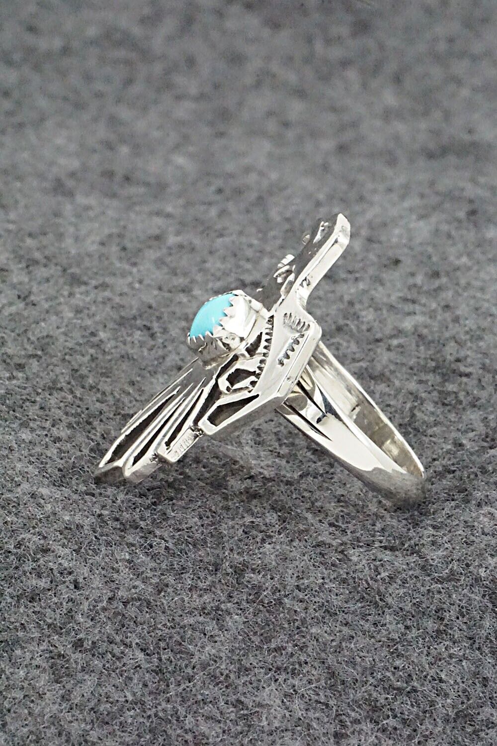 Turquoise & Sterling Silver Ring - Genevieve Francisco - Size 8.5