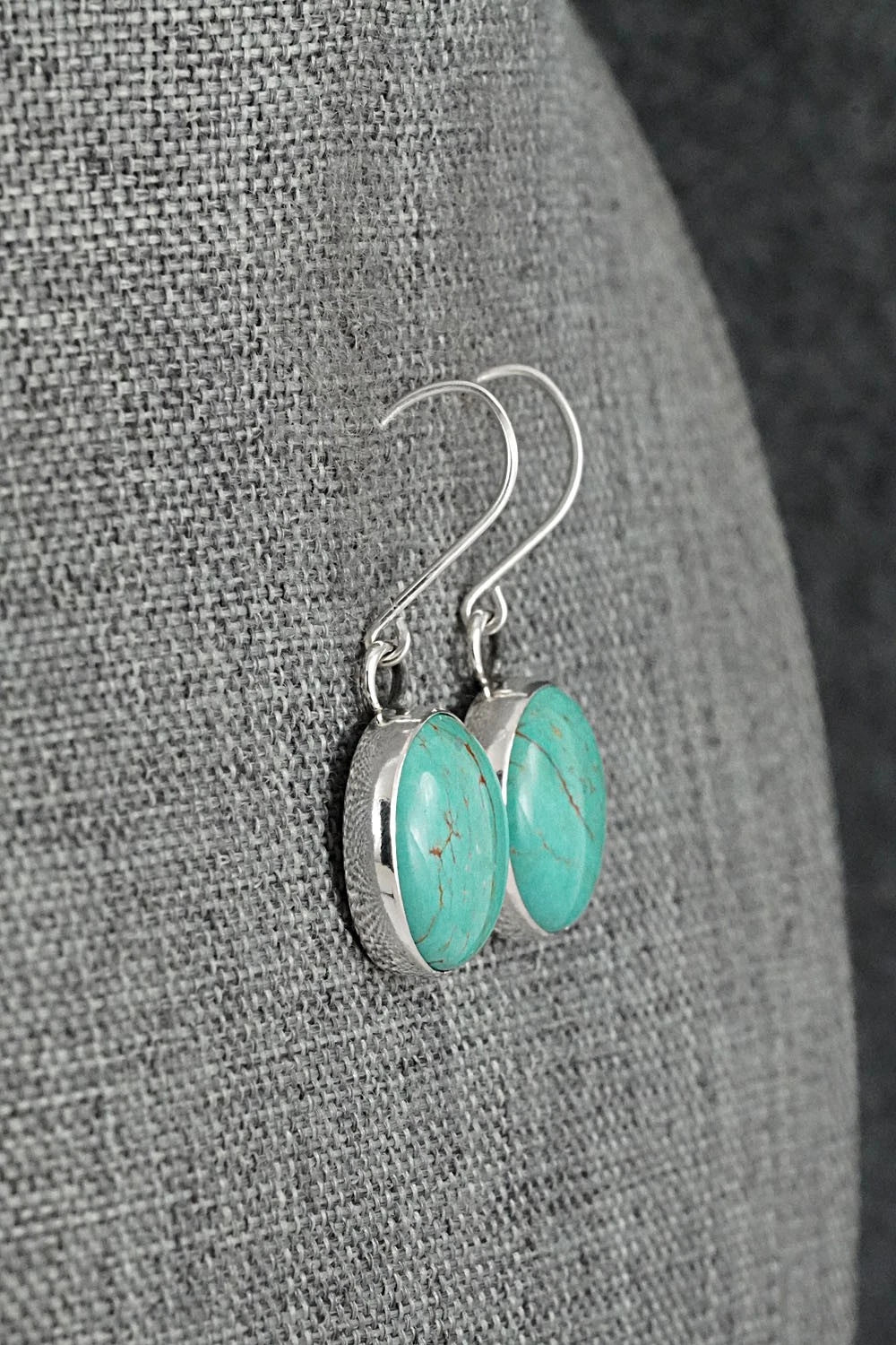Turquoise & Sterling Silver Earrings - Eugene Gruber