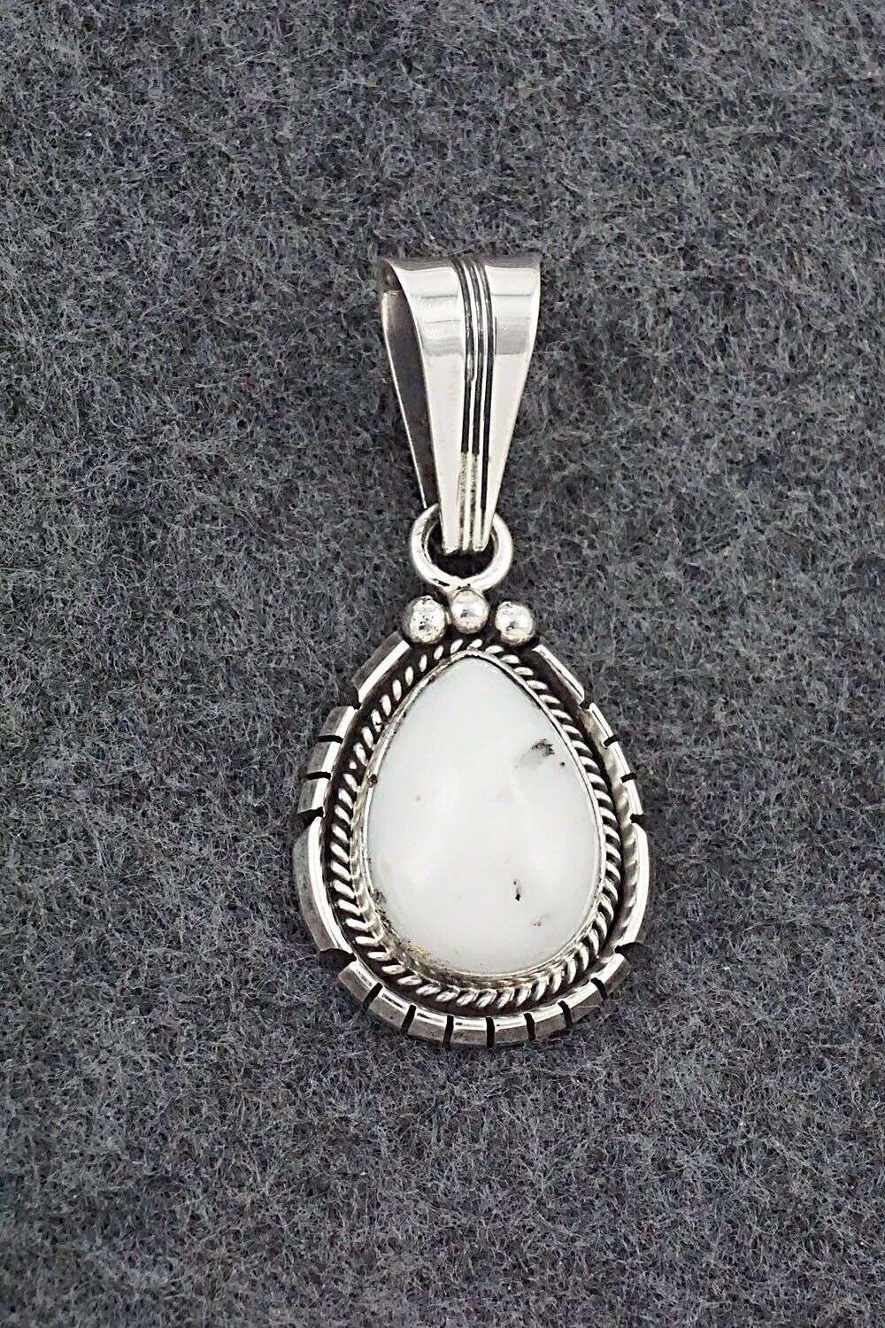 White Buffalo & Sterling Silver Pendant - Samuel Yellowhair